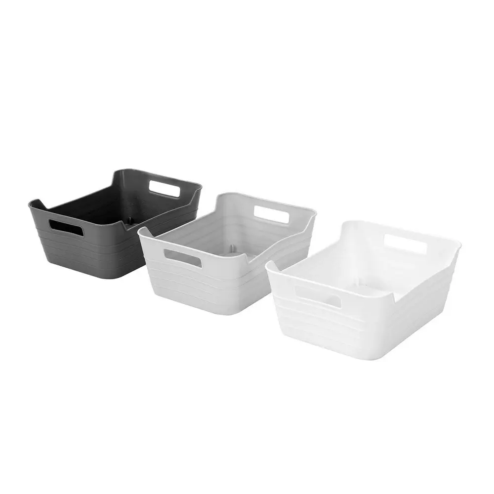 3x Boxsweden 28cm Flexible Storage Basket Container Organiser w/Handles Sml Asst