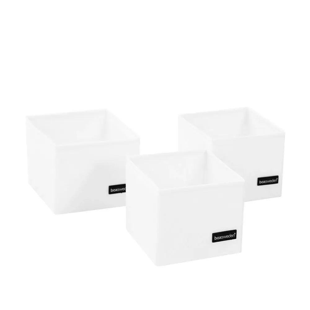 3PK Boxsweden Kloset 14cm Storage Cube Wardrobe/Closet Square Organiser White