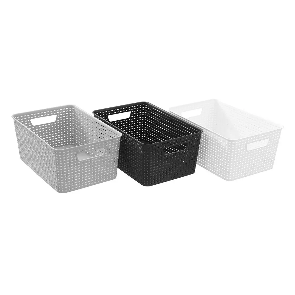 2x Boxsweden Woven Storage/Container Basket Organiser 39x26x16.5cm BPA Free Ast