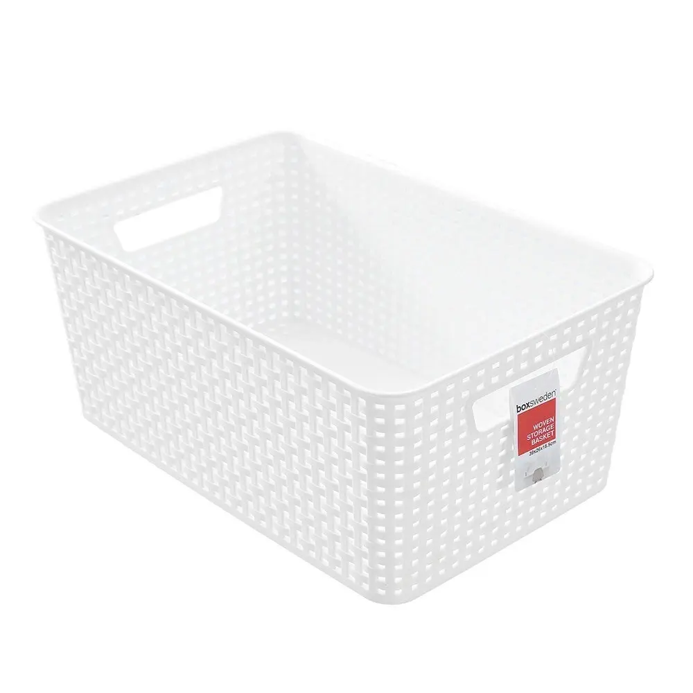 2x Boxsweden Woven Storage/Container Basket Organiser 39x26x16.5cm BPA Free Ast