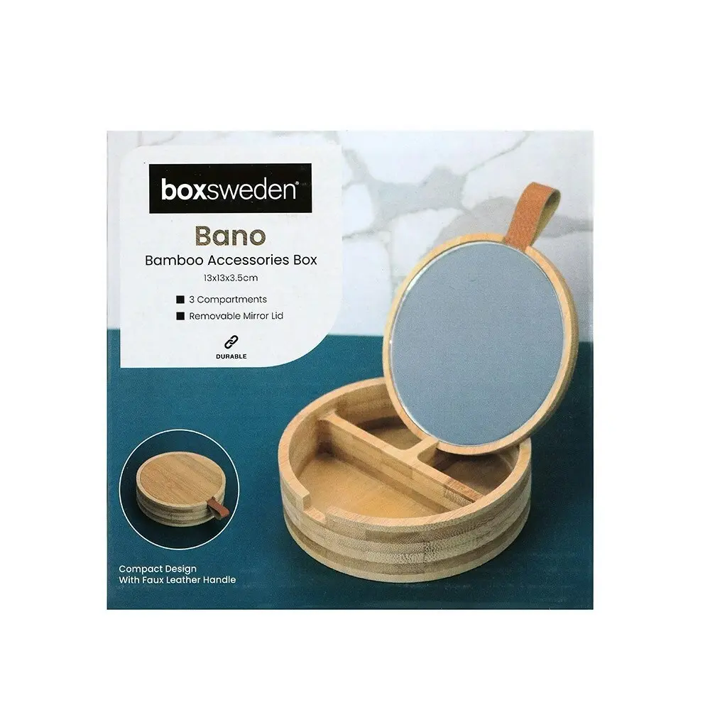 Boxsweden Bano 13x3.5cm Accessories Bamboo Box Container Bathroom Organiser