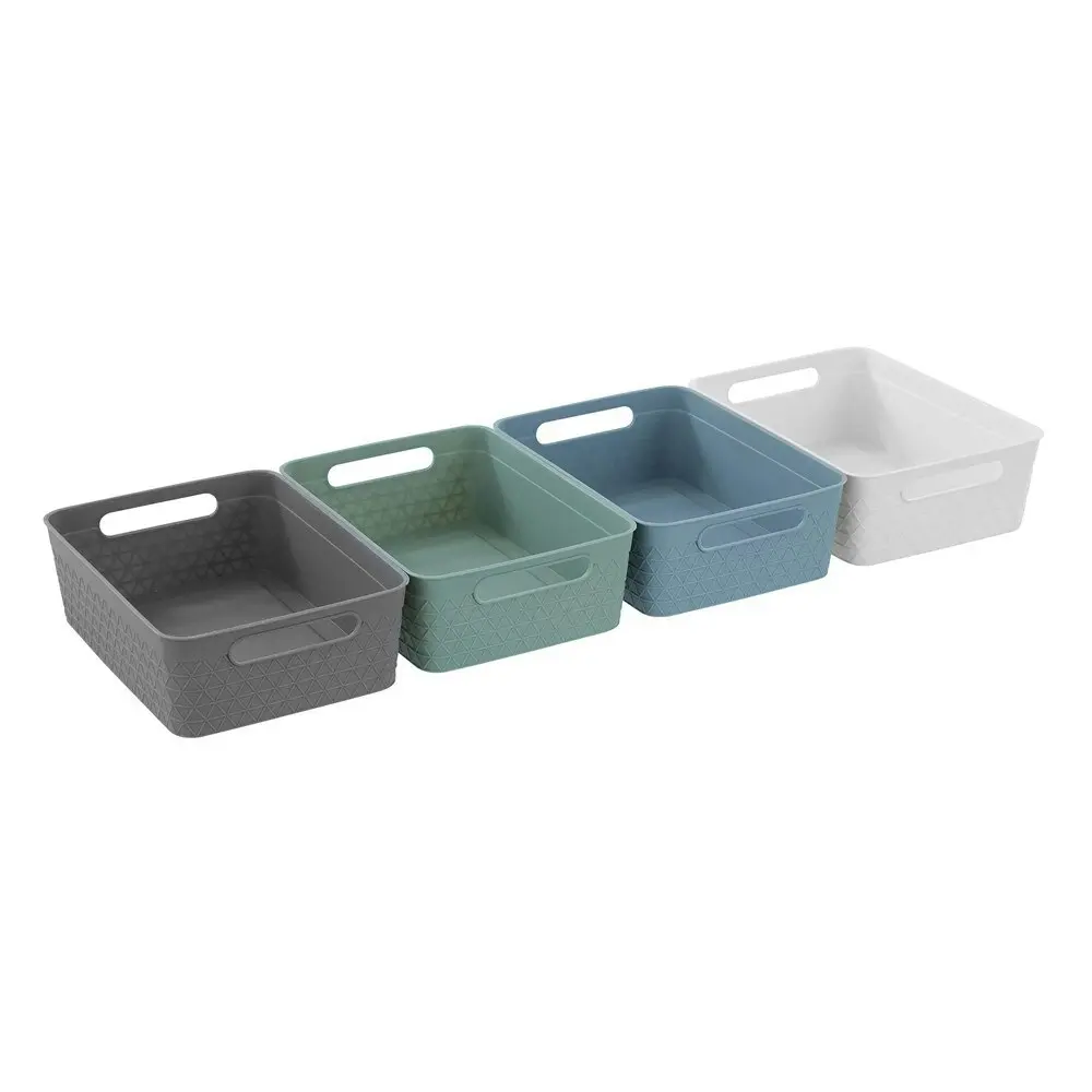 6x Boxsweden 24cm Trinity Storage Container Basket Organiser w/ Handles Assorted