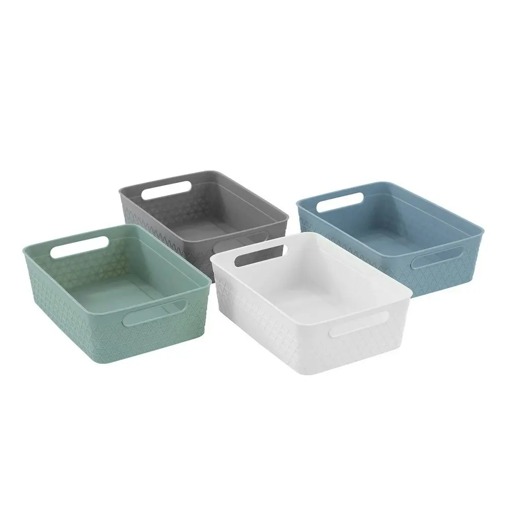 6x Boxsweden 24cm Trinity Storage Container Basket Organiser w/ Handles Assorted