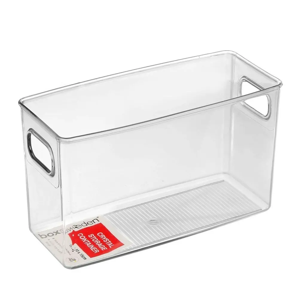 3x Boxsweden Crystal Plastic Storage Container 25cm MED Fridge/Pantry Organiser