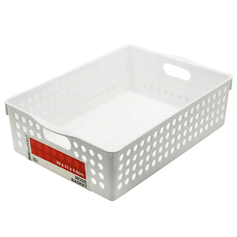 Boxsweden 30cm Mode Basket Home Storage/Holder Cleaning Room Organiser White