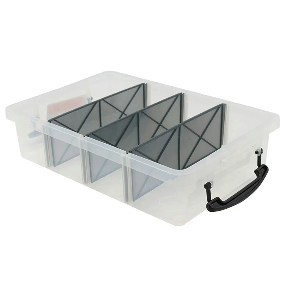 Boxsweden 6L Compartment Storer 4 Section Storage Organiser Container Box Clear