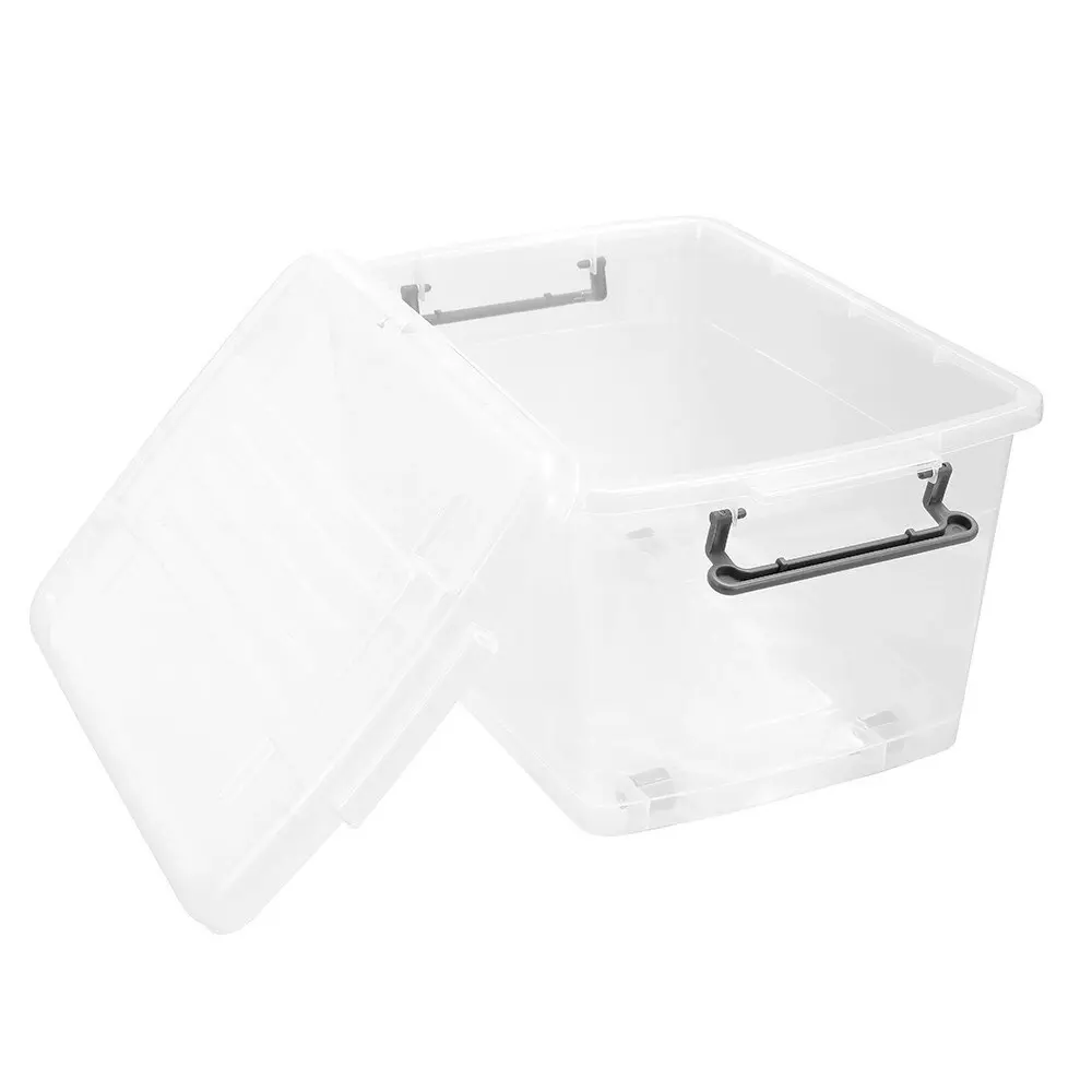 Boxsweden Storage Roller Tub 32L/48cm Container Organiser Box w/ Wheels Clear