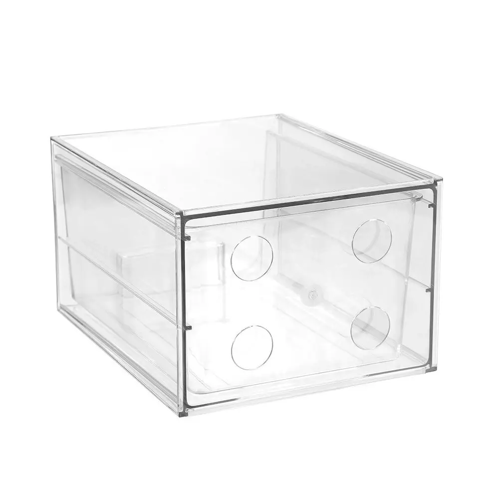 Boxsweden Crystal 27x16cm Stackable Deep Drawer Storage Home Organiser Clear