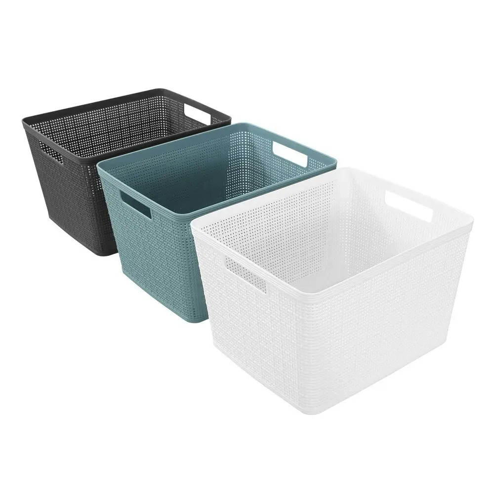 2x Boxsweden Ivy Weave 34.5cm Basket Home Storage Organiser w/ Handles Asst