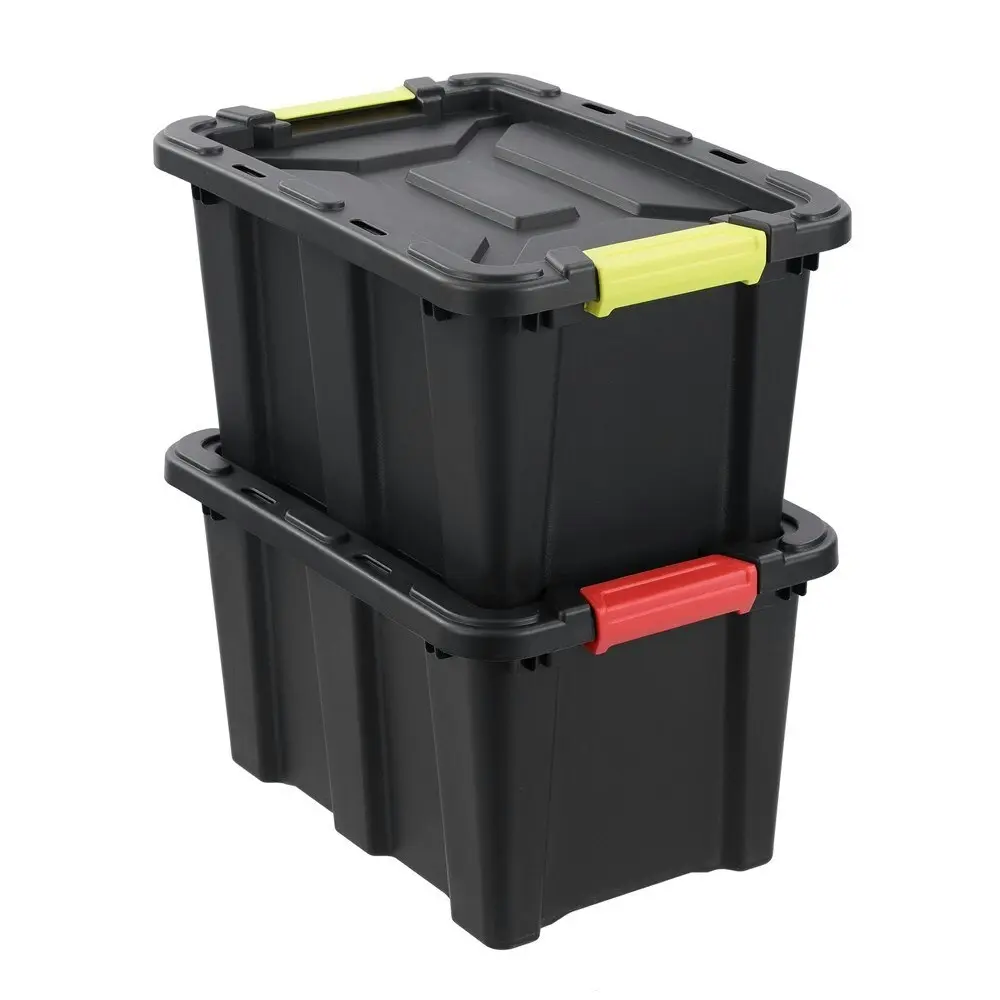 2x Boxsweden Eco Heavy Duty 25L/47cm Storage Box Home Organiser Container Assort