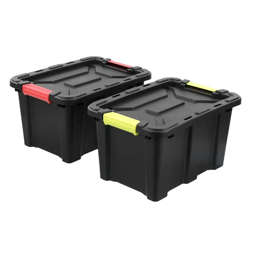 2x Boxsweden Eco Heavy Duty 25L/47cm Storage Box Home Organiser Container Assort