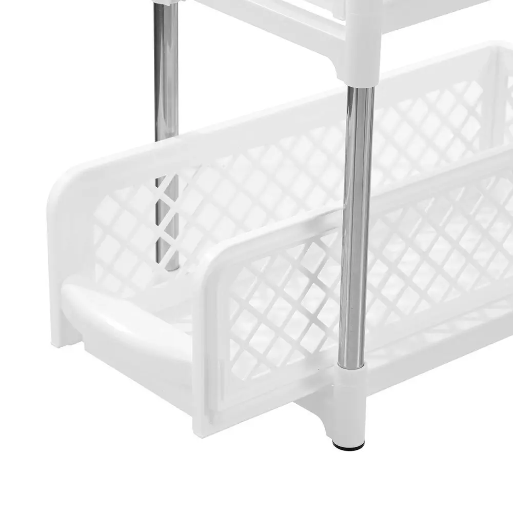 Boxsweden 38cm 2 Tier In-Cupboard Drawer Unit Stand Storage Home Organiser White