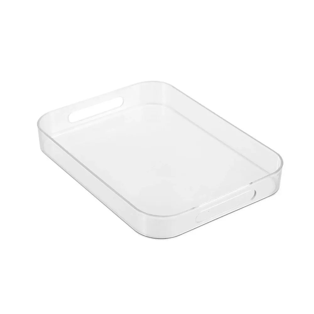 6x Boxsweden 28cm Crystal Serving Tray Storage Container Pantry Organiser Clear