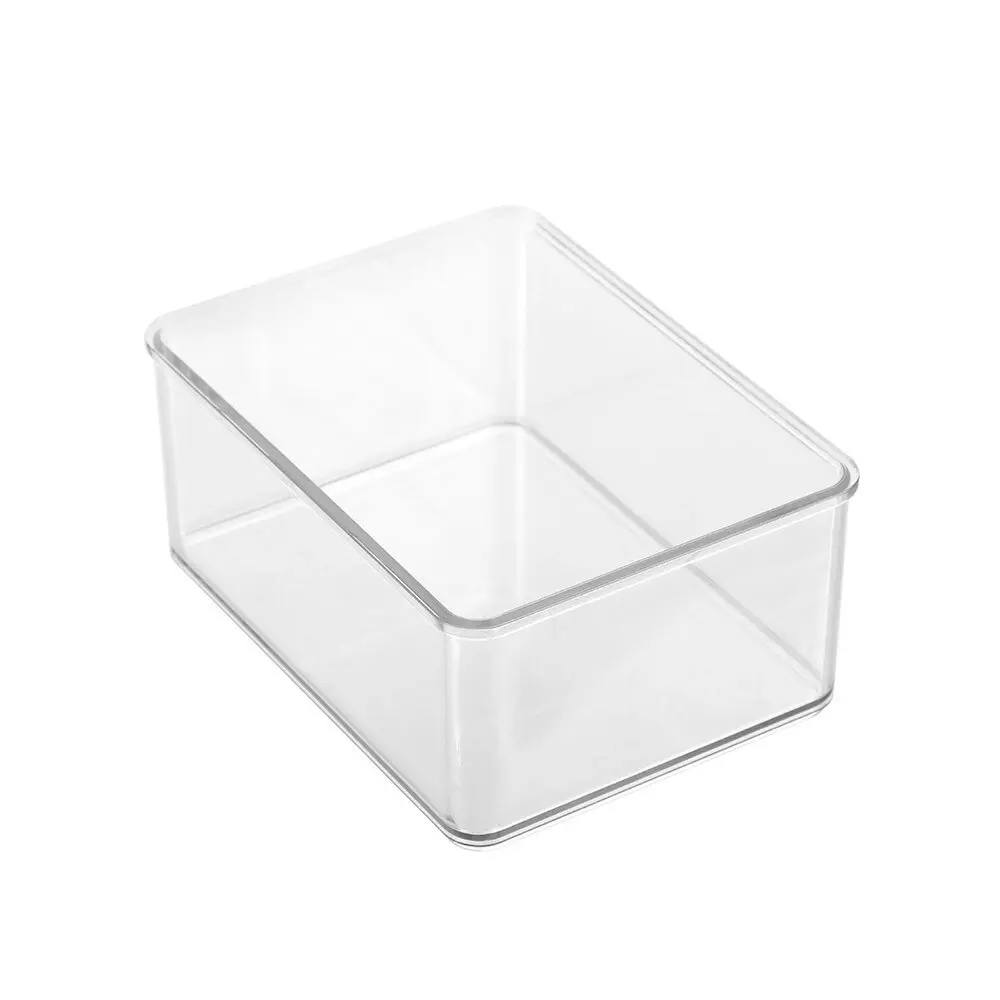 10x Boxsweden 16cm Crystal Stackable Tray Storage Home Container Organiser Clear