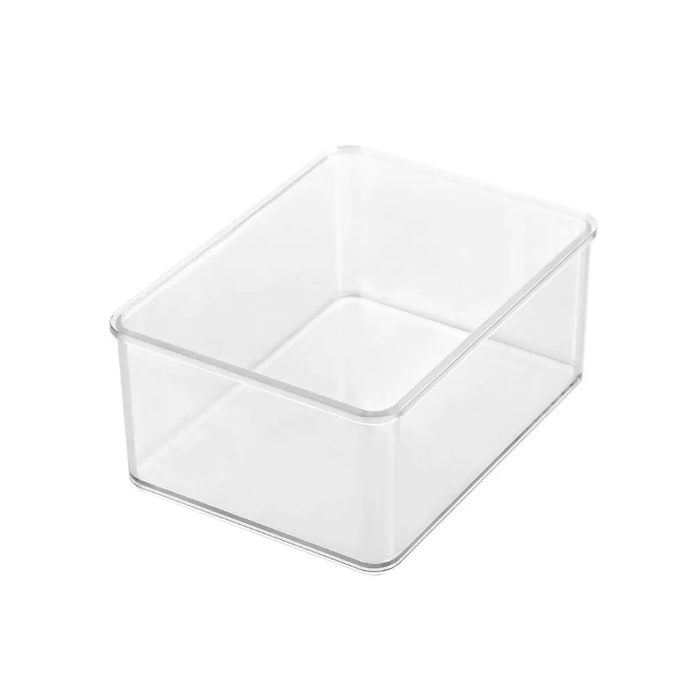 10x Boxsweden 16cm Crystal Stackable Tray Storage Home Container Organiser Clear