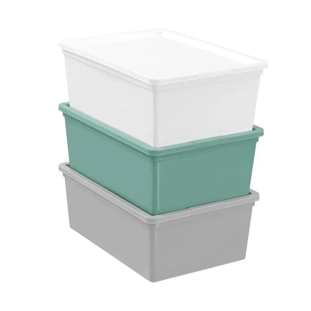 4x Boxsweden 10.5L/36cm Essentials Stackable Tub Storage Home Organiser Assorted