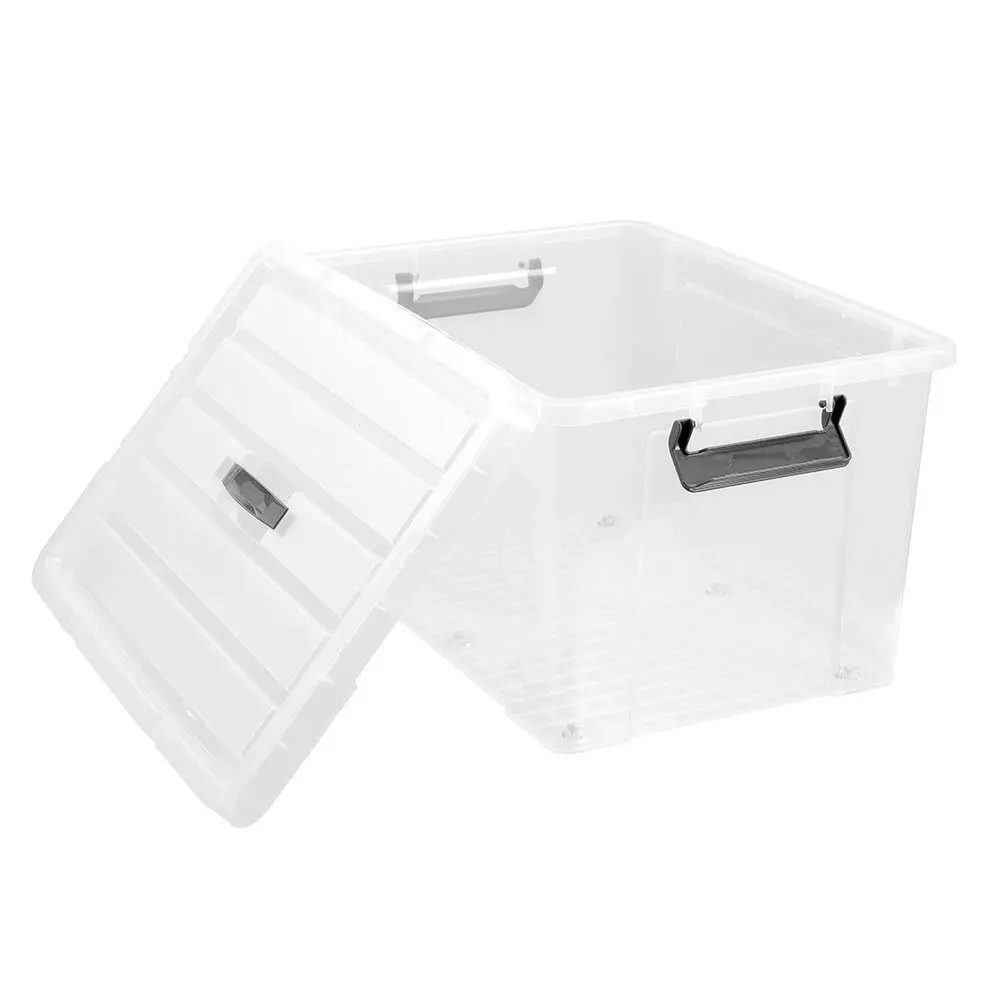 Boxsweden Dura 59cm/65L Carry Box w/ Wheels/Lid Storage Home Organiser White