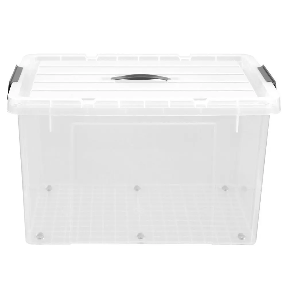 Boxsweden Dura 59cm/65L Carry Box w/ Wheels/Lid Storage Home Organiser White