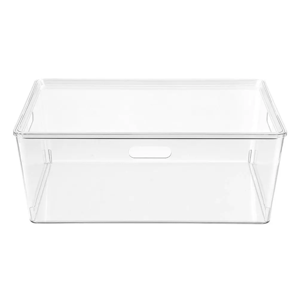 Boxsweden Crystal Tidy Box 52cm/24L Storage w/ Lid Stackable Organiser Clear