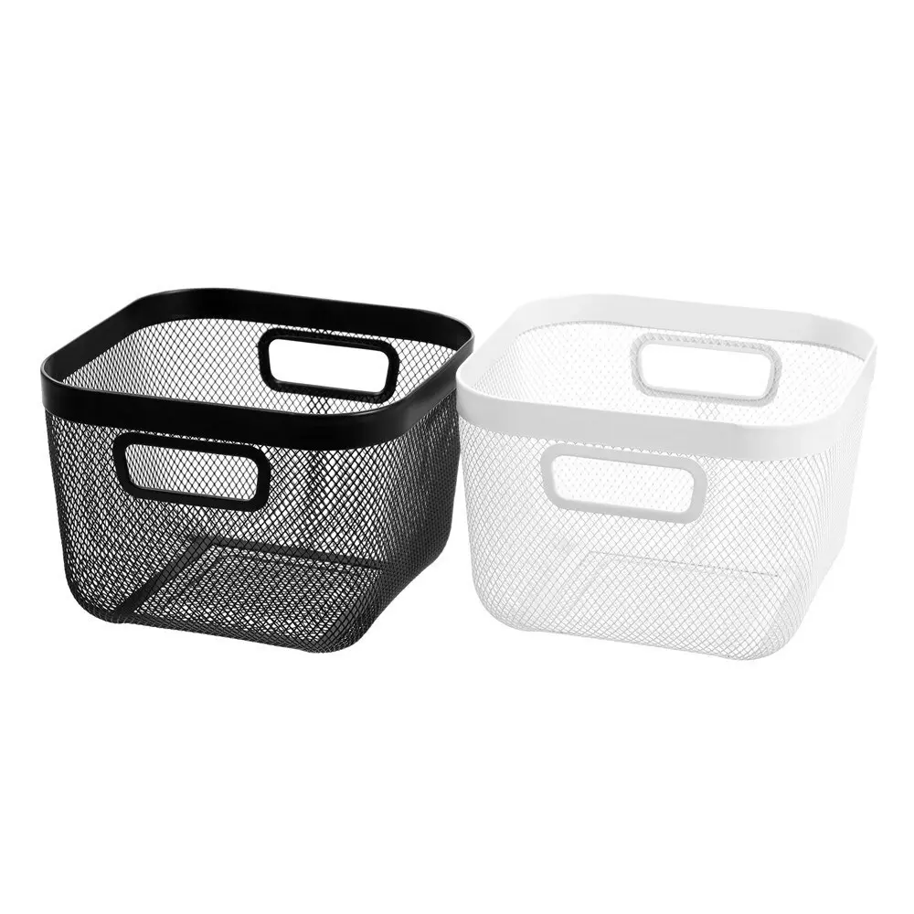 2x Boxsweden Medium 24cm Mesh Storage Basket w/ Handle Home Organiser Assorted