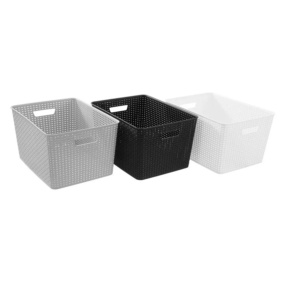 2x Boxsweden Woven Storage/Container Basket Organiser 44.5x34x25cm BPA Free Ast