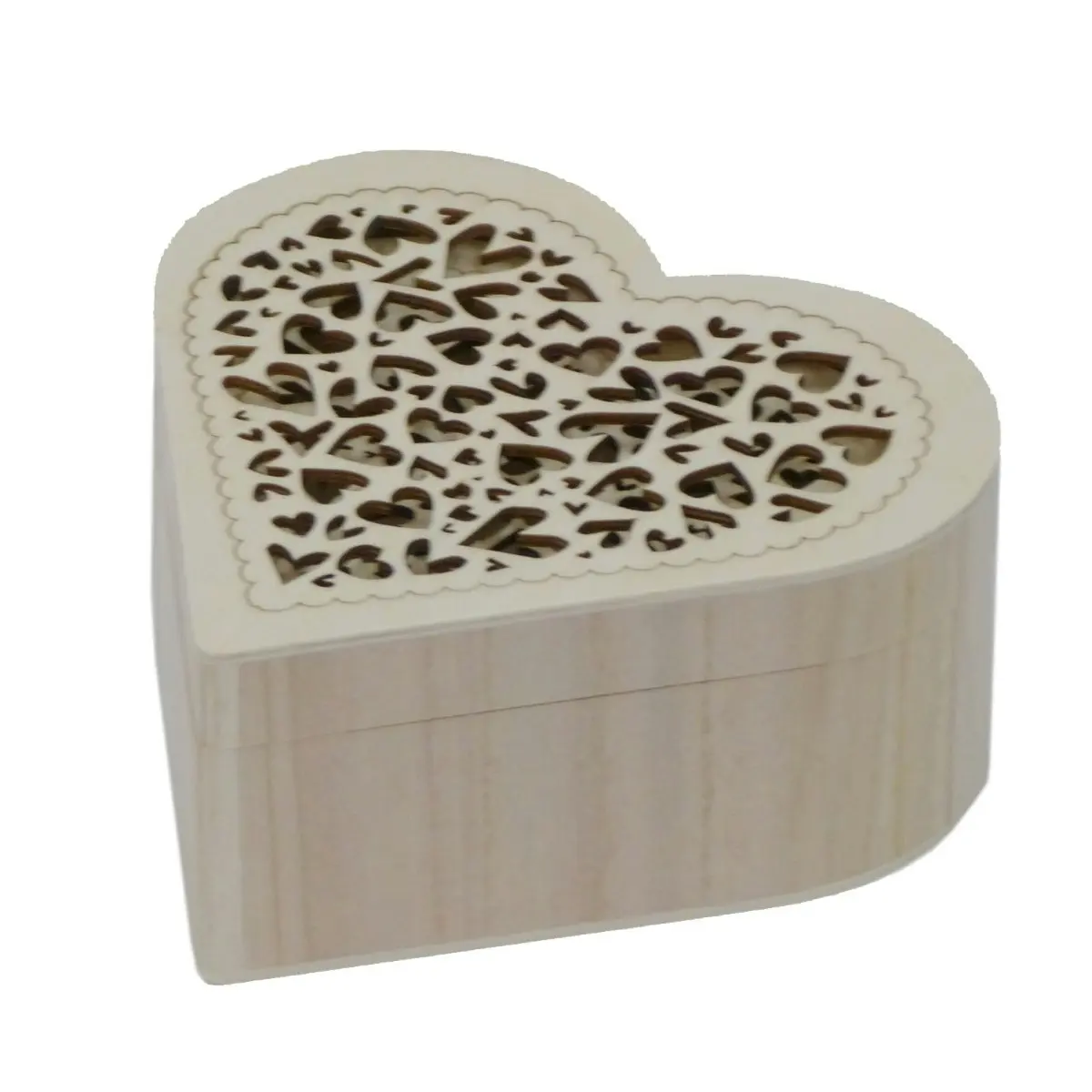 2x 2pc Boyle Craftwood Heart-Shaped Storage Organiser Jewelry Box w/ Lid Set