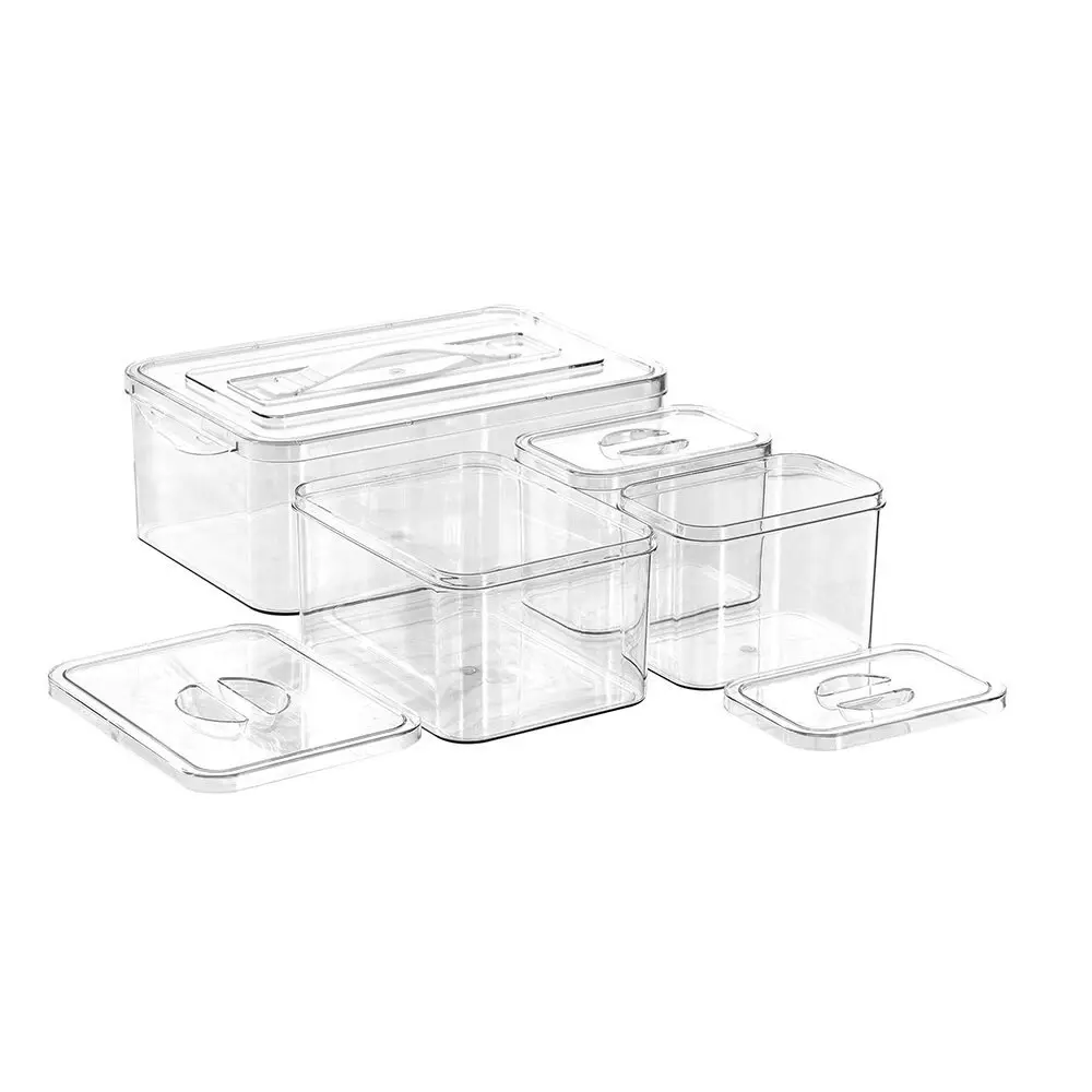 4pc Boxsweden 1L/2.15L/5.4L Crystal Storage Container Bathroom Organiser Set