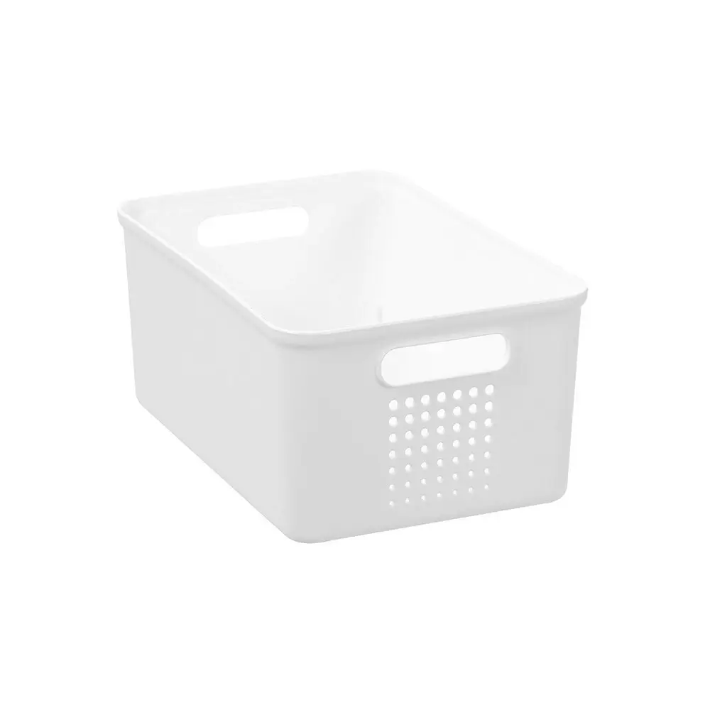 6x Boxsweden Levi 26x18cm/4.5L Storage Basket Home/Room Organiser w/ Handles WHT