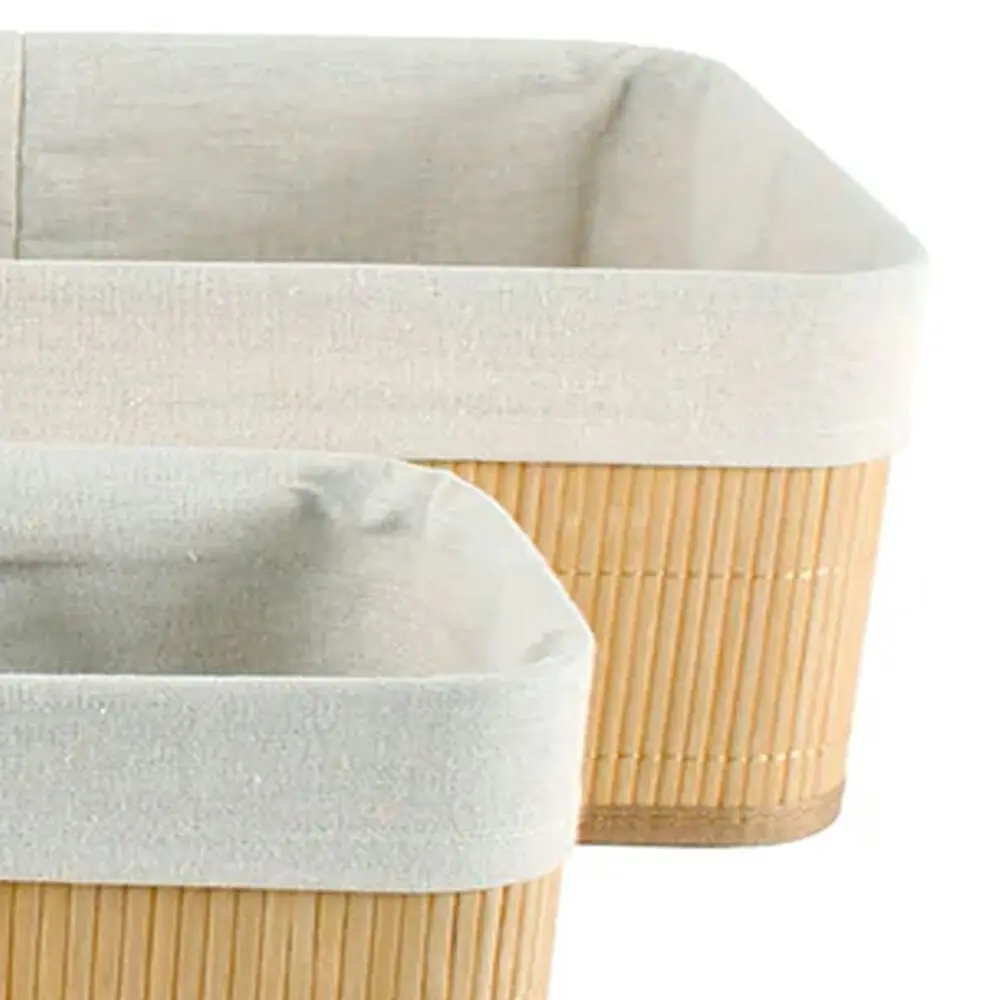 4pc Maine & Crawford Kalib 20/25/40cm Storage Basket Set Bamboo w/Lining Natural