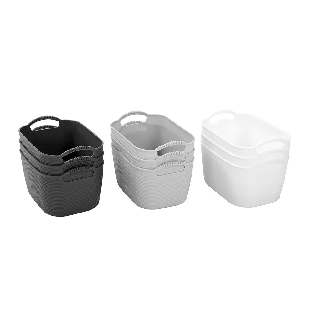 6PK Boxsweden 24.5cm Flexible Storage Basket Container w/Carry Handles Sml Asst