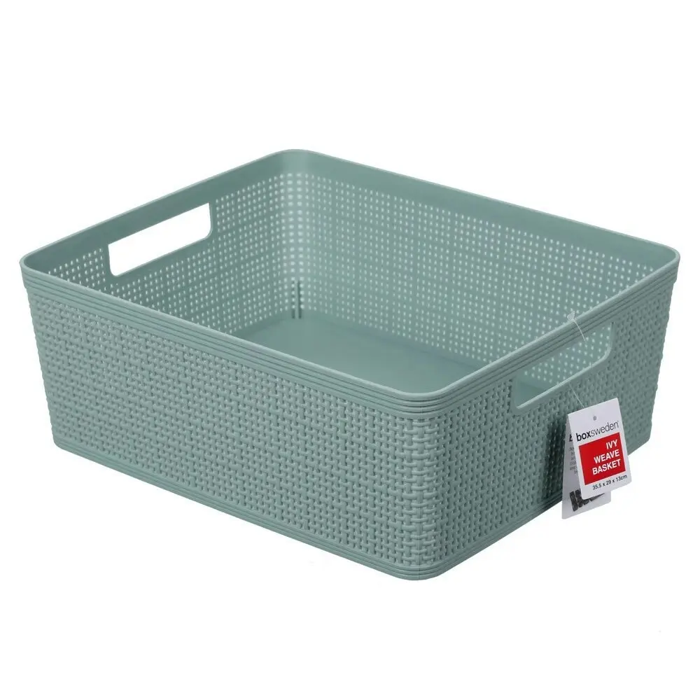 2PK Boxsweden 35.5cm Ivy Weave Basket Storage Organiser Container Large Assort