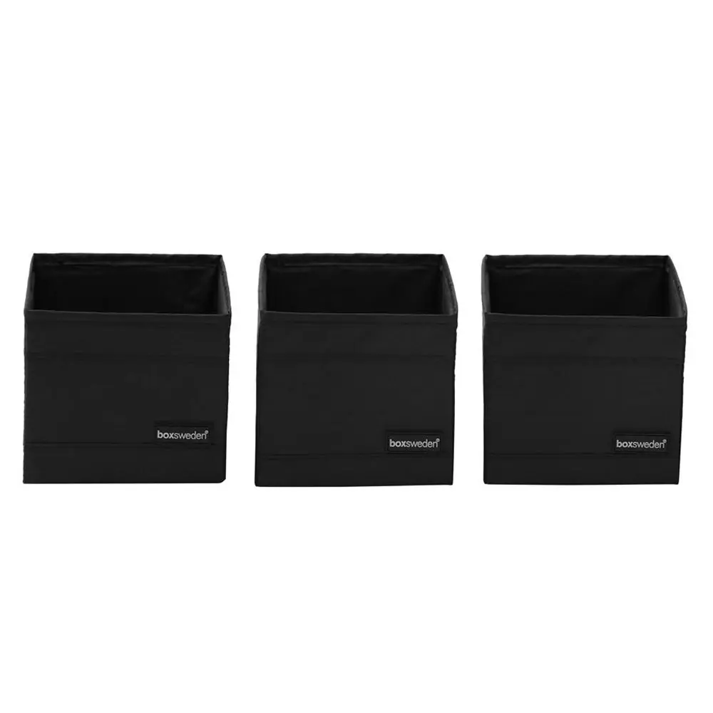 3pc Kloset by Boxsweden Collapsible 14cm Square Storage Cubes Home Organiser BK