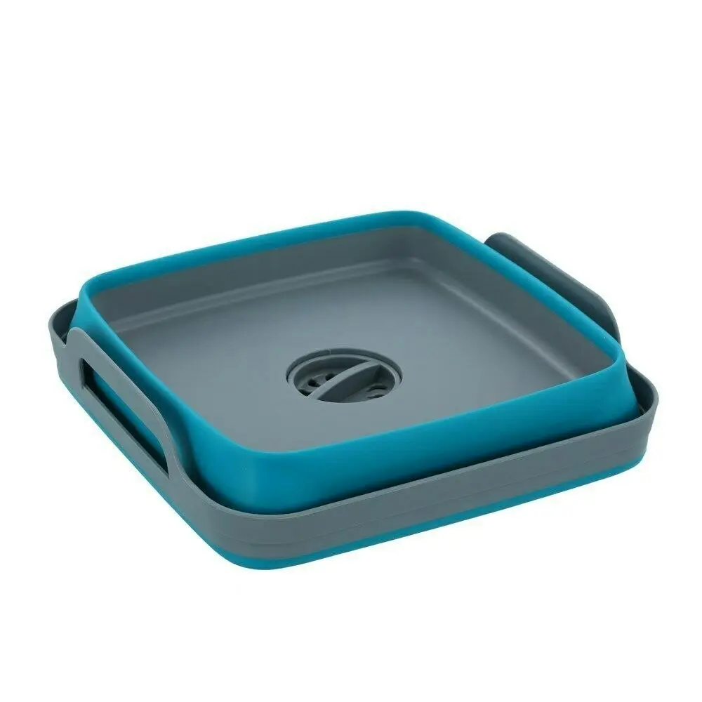 Boxsweden Foldaway 30.5cm 10.5L Square Basin Foldable Container w/ Handles Blue