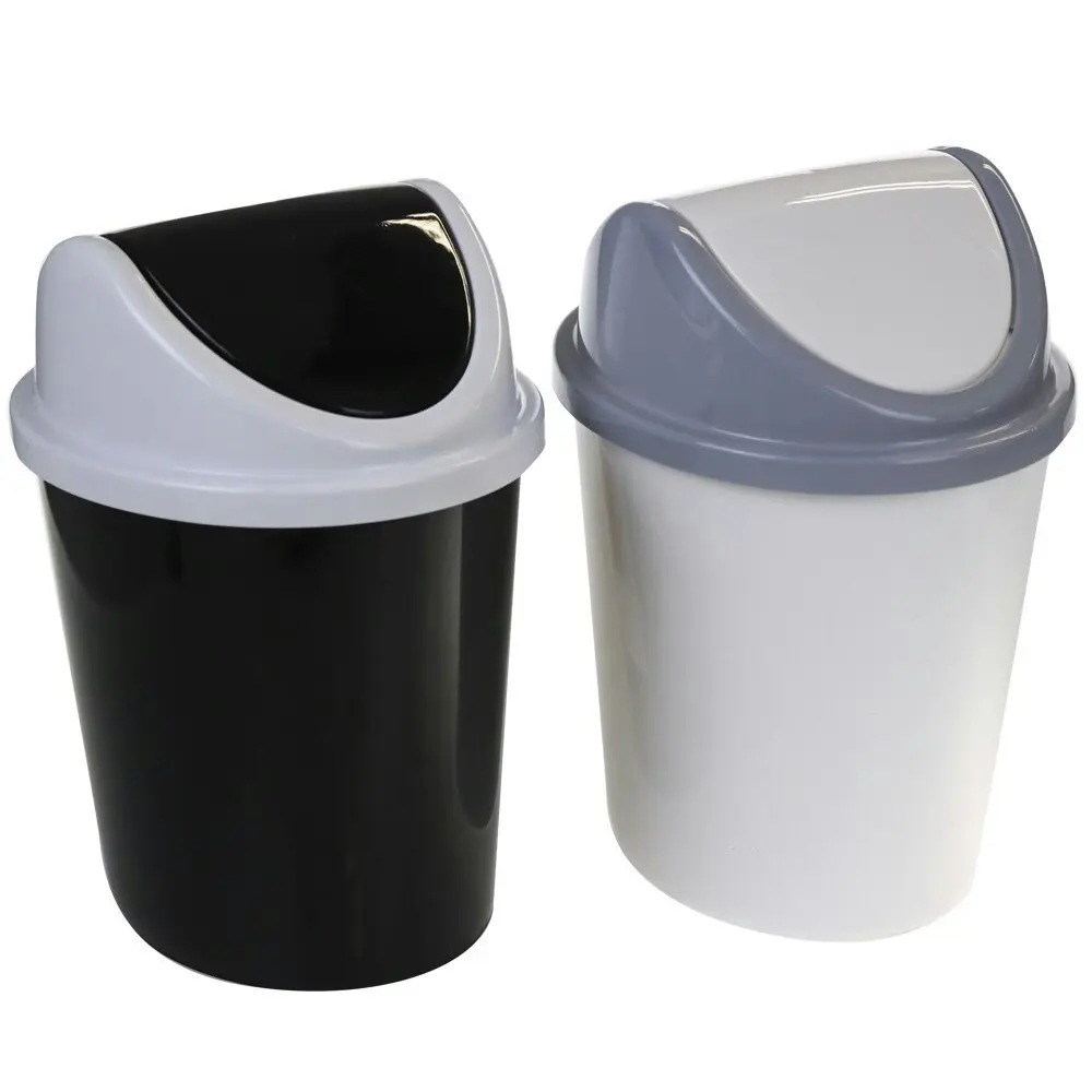 3x Boxsweden Trash Bin Home 5.5L w/ Swing Lid Garbage Can Waste Baskets Assort.