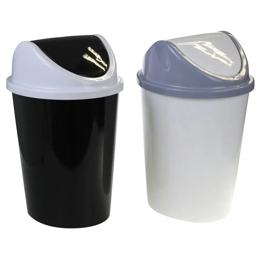 3x Boxsweden Trash Bin 11L w/ Swing Lid Garbage Container Waste Basket Assort.