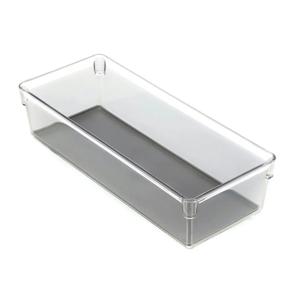 3x Boxsweden Crystal Non-Slip Organiser Tray 30.5cm Container Storage Table Box