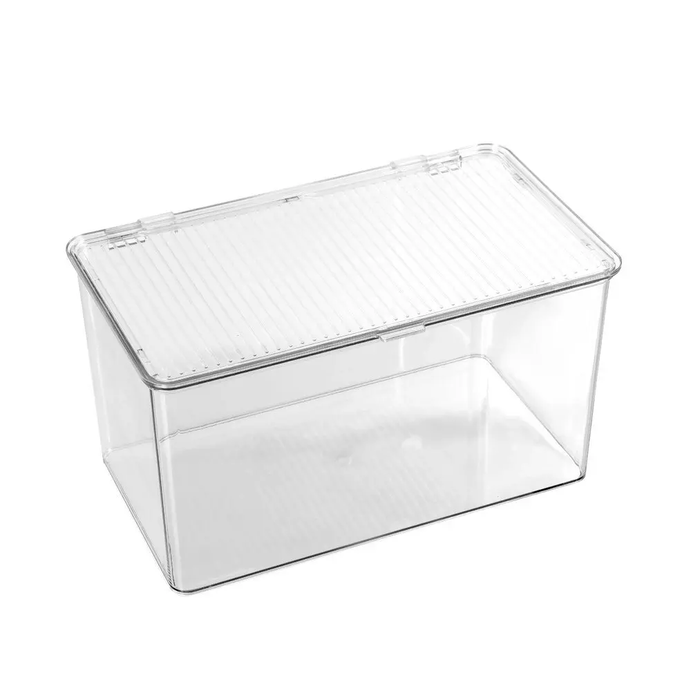 2x Boxsweden Crystal 5L Hinged Container w/ Lid 27.5cm Home Storage Organiser