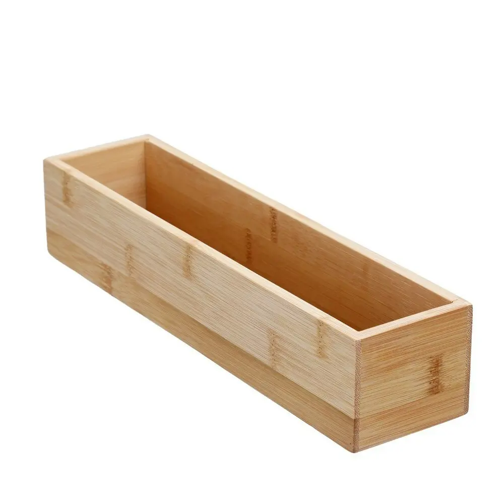 3x Boxsweden Bamboo Organisation Tray 30x7.5cm Storage Organiser Home Container