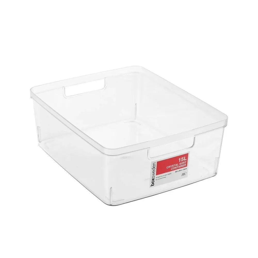 2x Boxsweden Crystal 15L Sort Container 35cm w/ Handles Storage Organiser Asst.