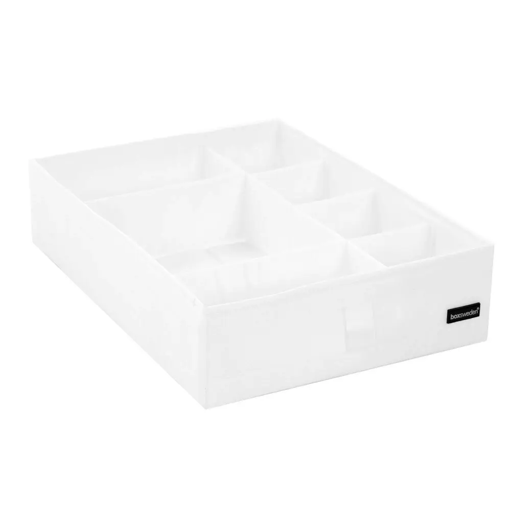 2x Boxsweden Kloset Compartment Storer 44cm Storage Container Organiser Box WHT