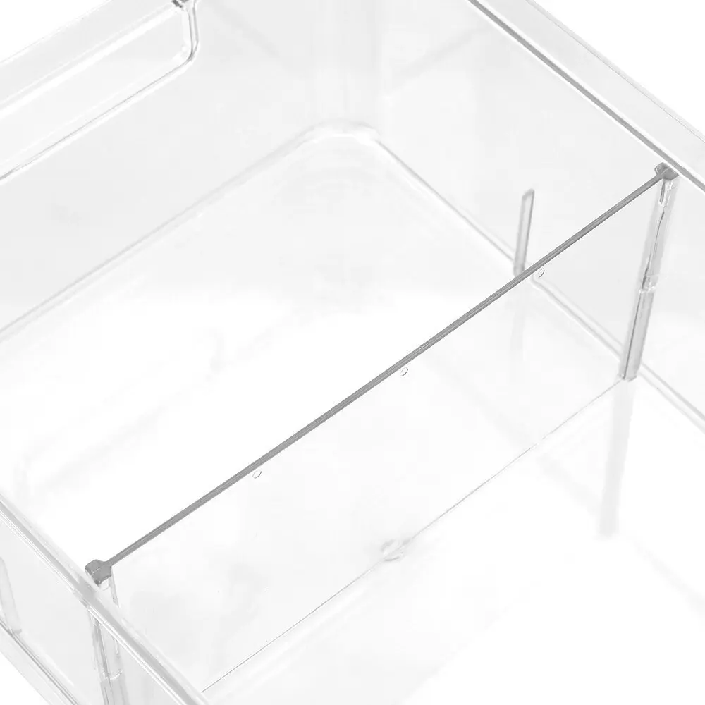 2x Boxsweden Crystal 28x21cm Storage Tray Organiser w/ Adjustable Divider Clear