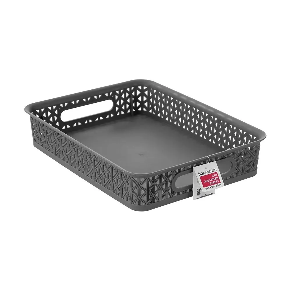 2PK Boxsweden 34.5x26cm Exo Organiser Basket Rectangular Storage Tray Assort