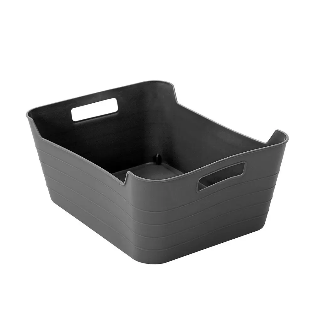 3x Boxsweden 32cm Flexi Storage Basket Container Organiser w/Handle Medium Asst