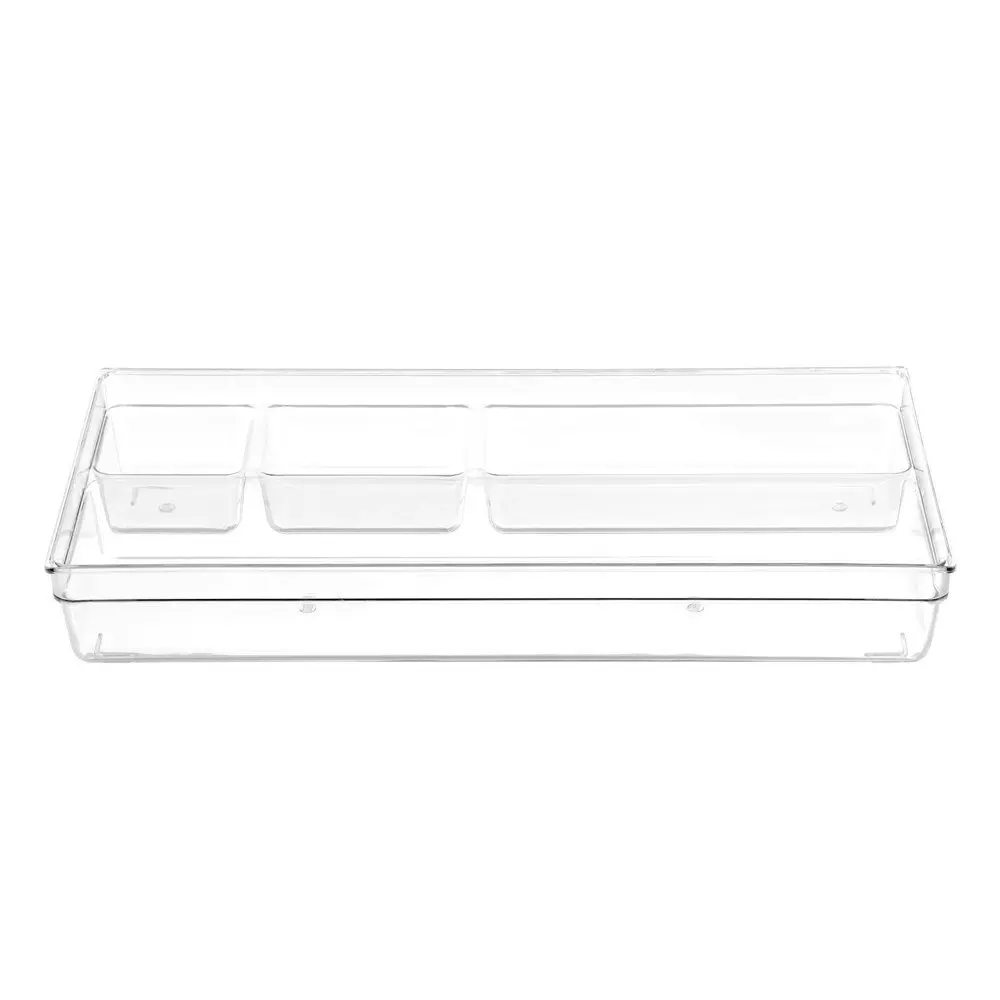 2x Boxsweden 39.5cm Crystal Nest 4-Section Tray Storage Holder/Organiser Clear