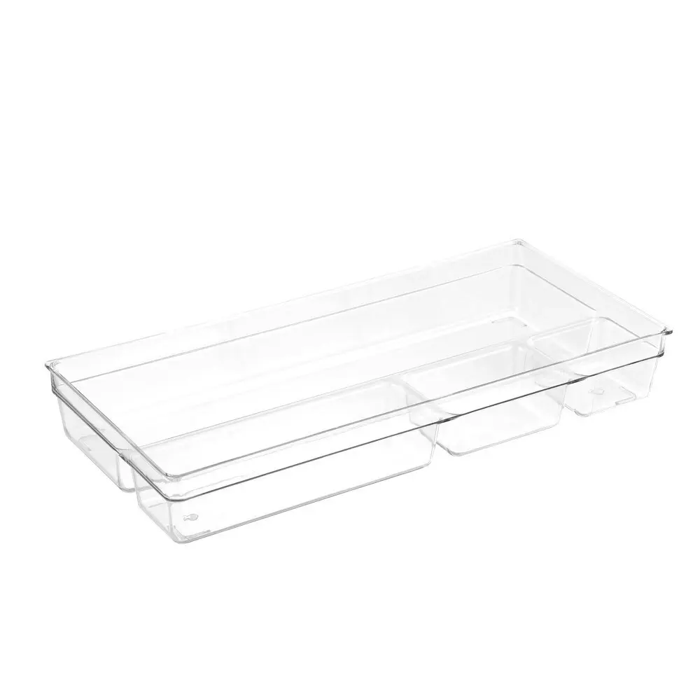 2x Boxsweden 39.5cm Crystal Nest 4-Section Tray Storage Holder/Organiser Clear