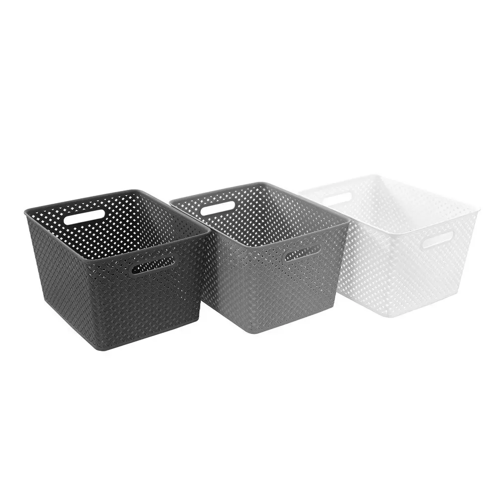 Boxsweden 35.5x29.5cm Weave Basket Cleaning Storage Organiser Container L Asst