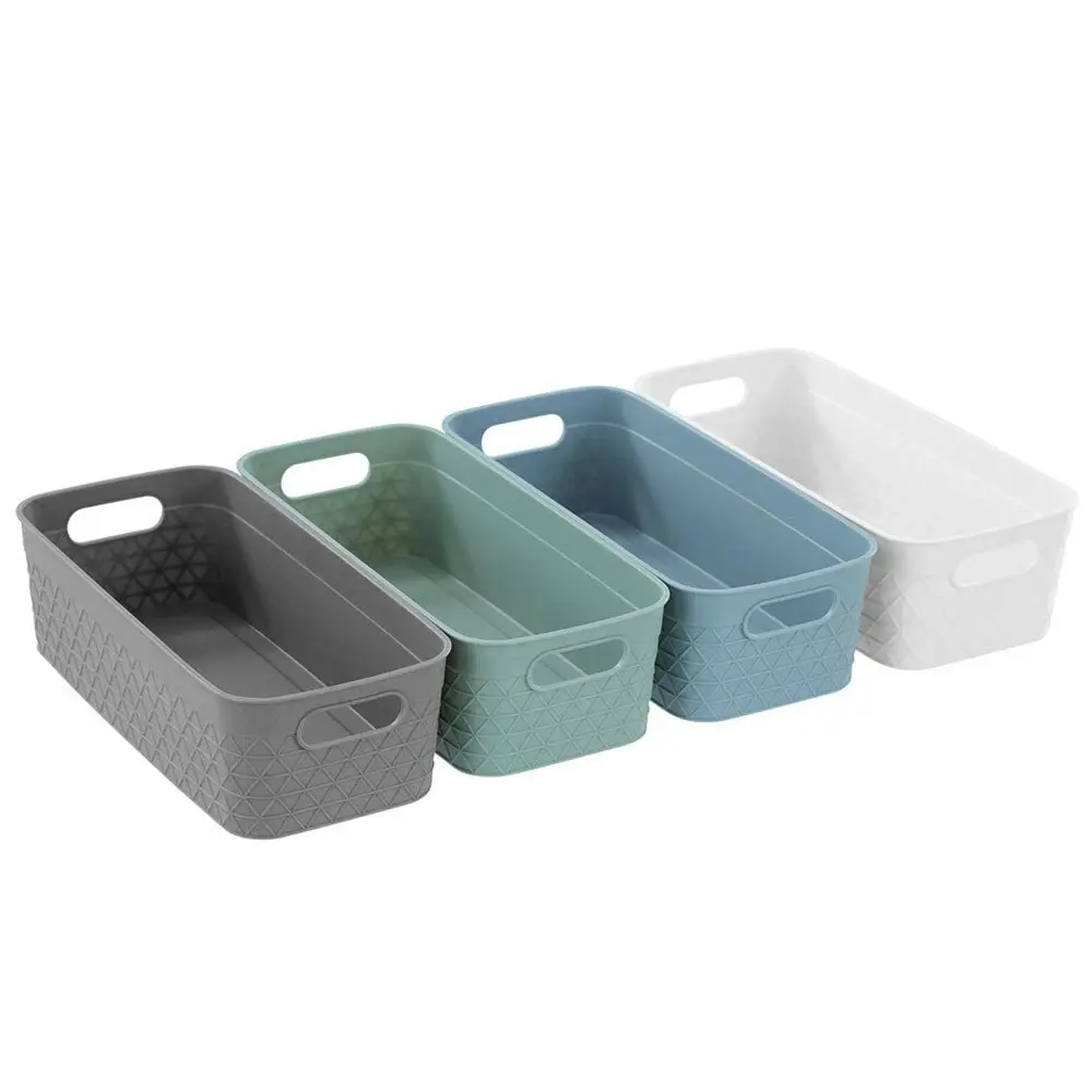 6x Boxsweden Trinity 24.5cm Basket Organiser Storage/Container w/ Handle Assort