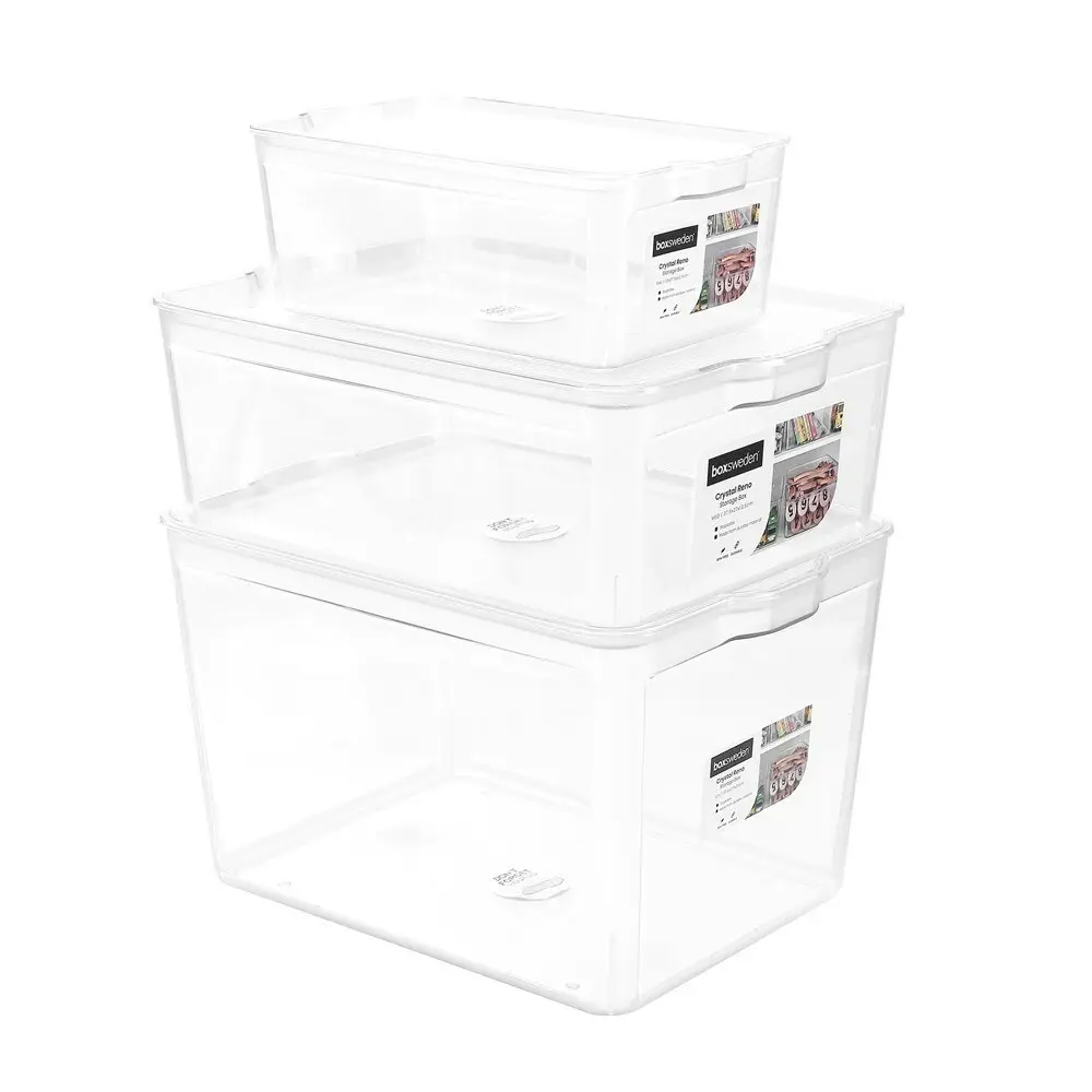 Boxsweden Crystal Reno 37.5x13.5cm Storage Box Container w/ Clear Lid Medium