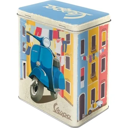 Nostalgic Art 20cm/3L Tin Box Metal Storage Vespa Italian Laundry Canister Large