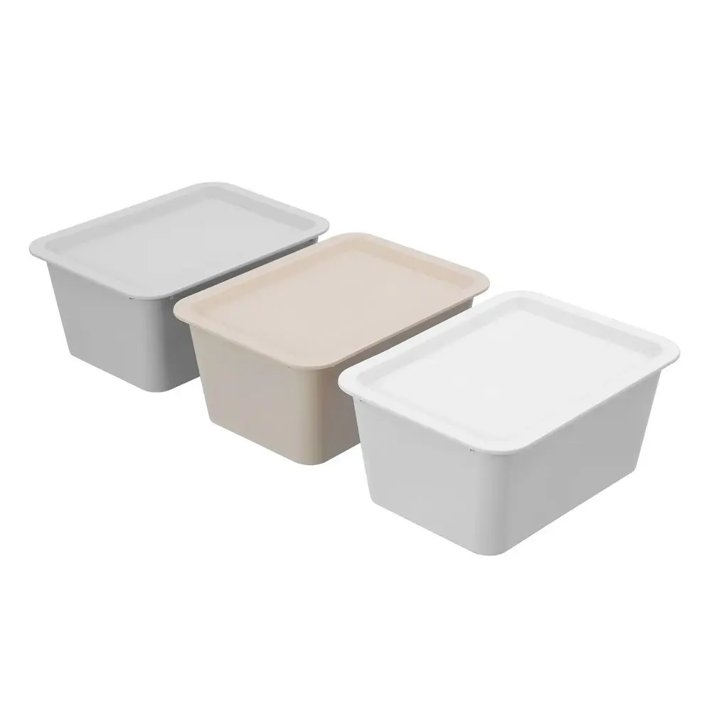 6x Boxsweden Tidy 4L/26x11.5cm Storage Box Lidded Rectangle Organiser Assort.